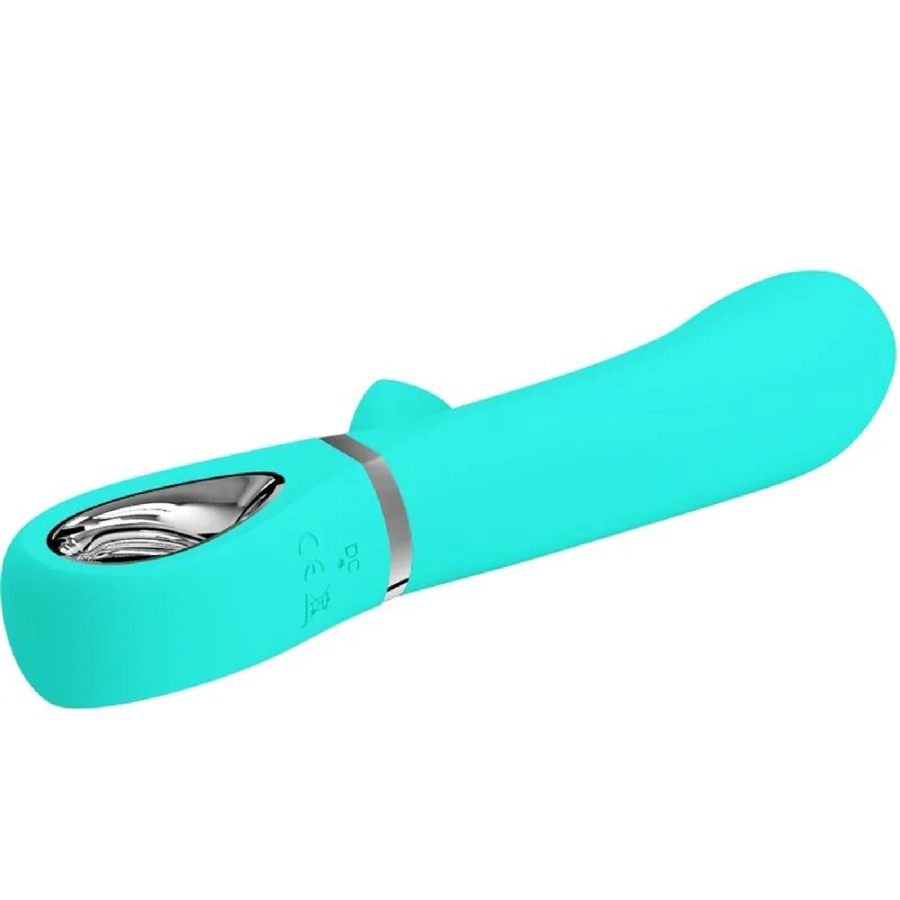 Thomas Super Soft Silicone Rabbit Vibrator -  Turquoise - GreatEagleInc