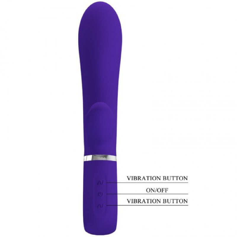 Thomas Super Soft Silicone Rabbit Vibrator -  Purple - GreatEagleInc