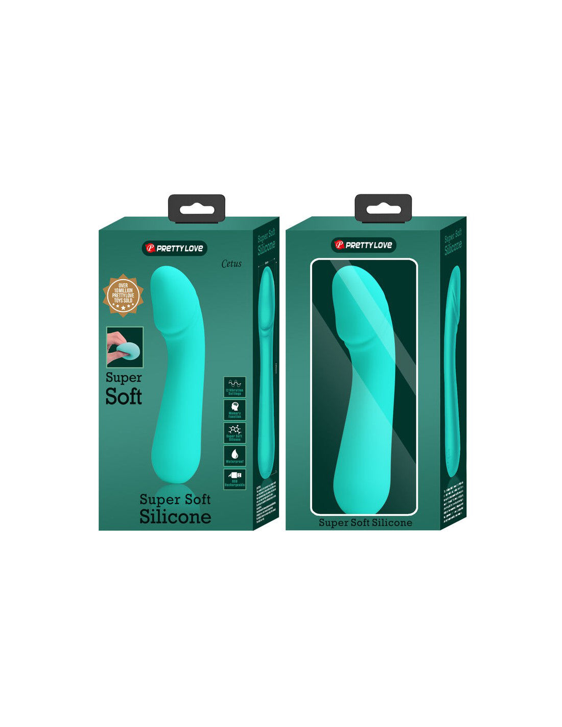 Cetus Rechargeable Vibrator - Turquoise - GreatEagleInc