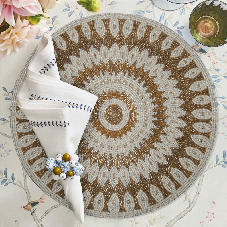 Classic Beaded Placemats - Set of 2 / Naumann - Home Decor