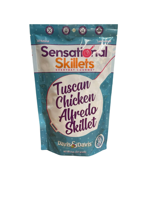 Sensational Skillets Tuscan Chicken Alfredo skillet pouch, front label