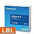 Labeled LTO tape cartridge with blue label and LBL marking