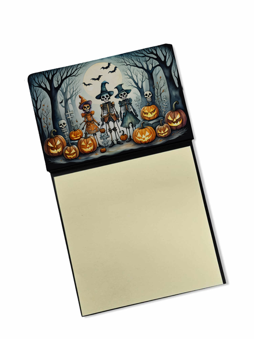 Spooky Halloween foam coaster with jack-o’-lanterns and ghostly figures illustration