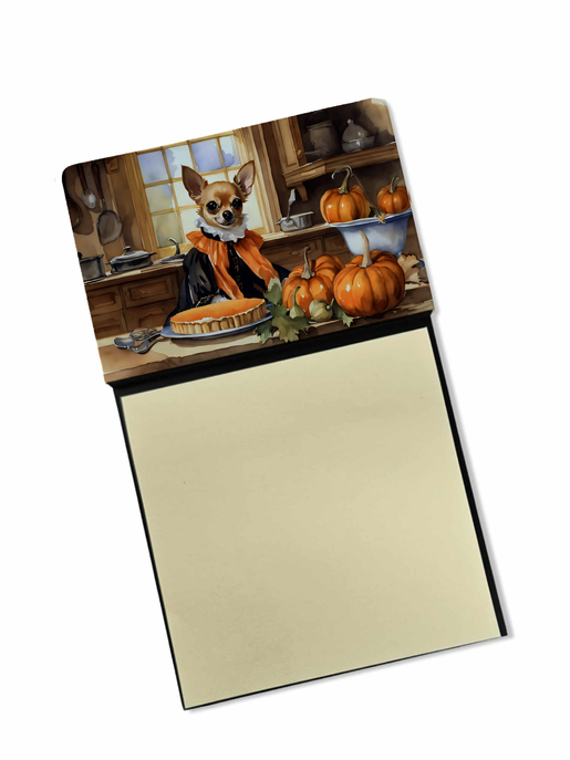 Refillable soy candle container with small dog in pumpkin kitchen scene