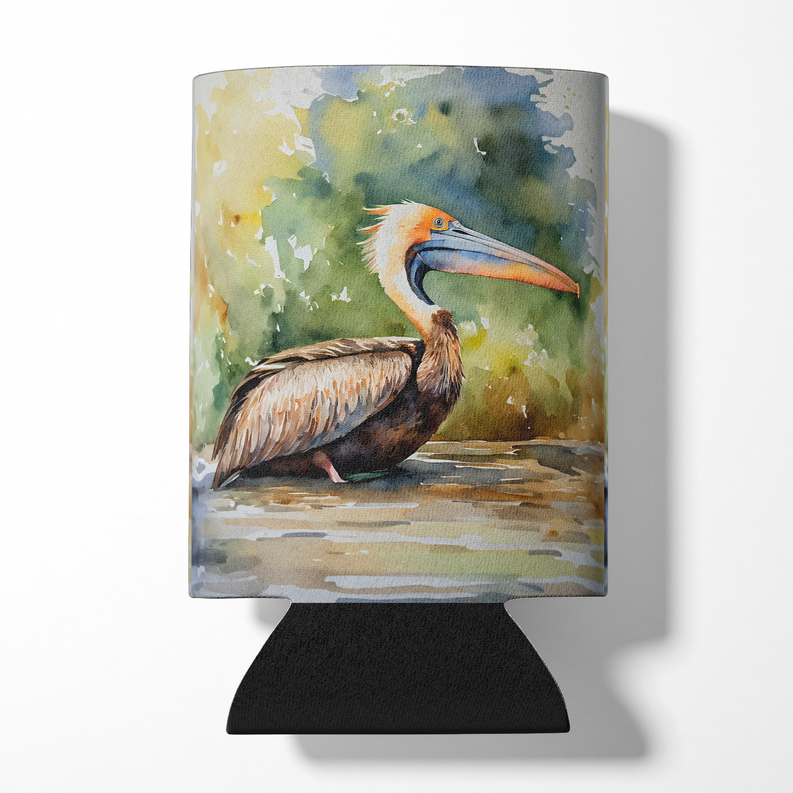 Pelican watercolor pot holder with dark black backing