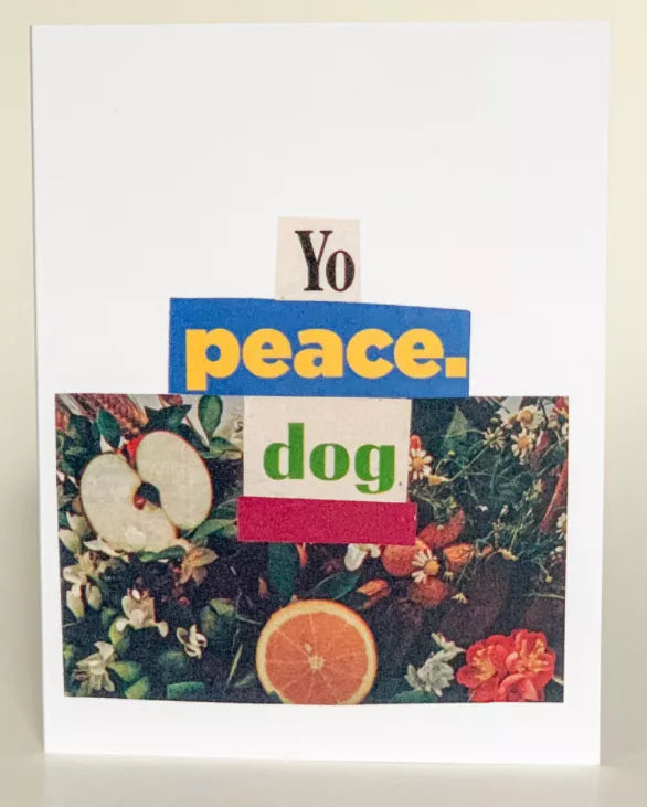 Christmas Greeting Card (Pack of 6) - Yo Peace Dog / 1 Pack of 6 - Apparel and Accessories