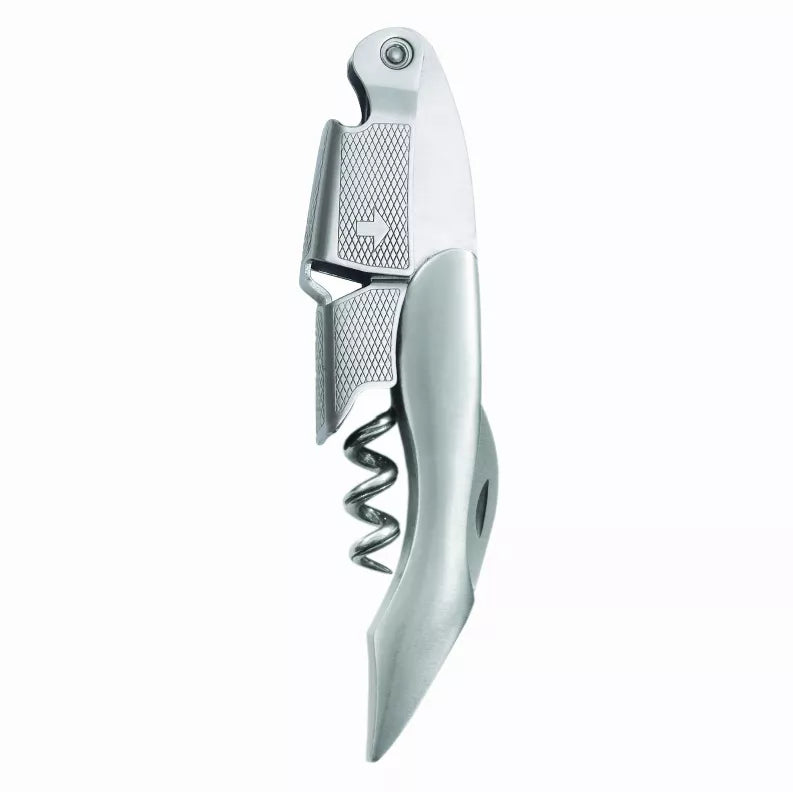 Waiter’s corkscrew with chrome body and silver-toned handle