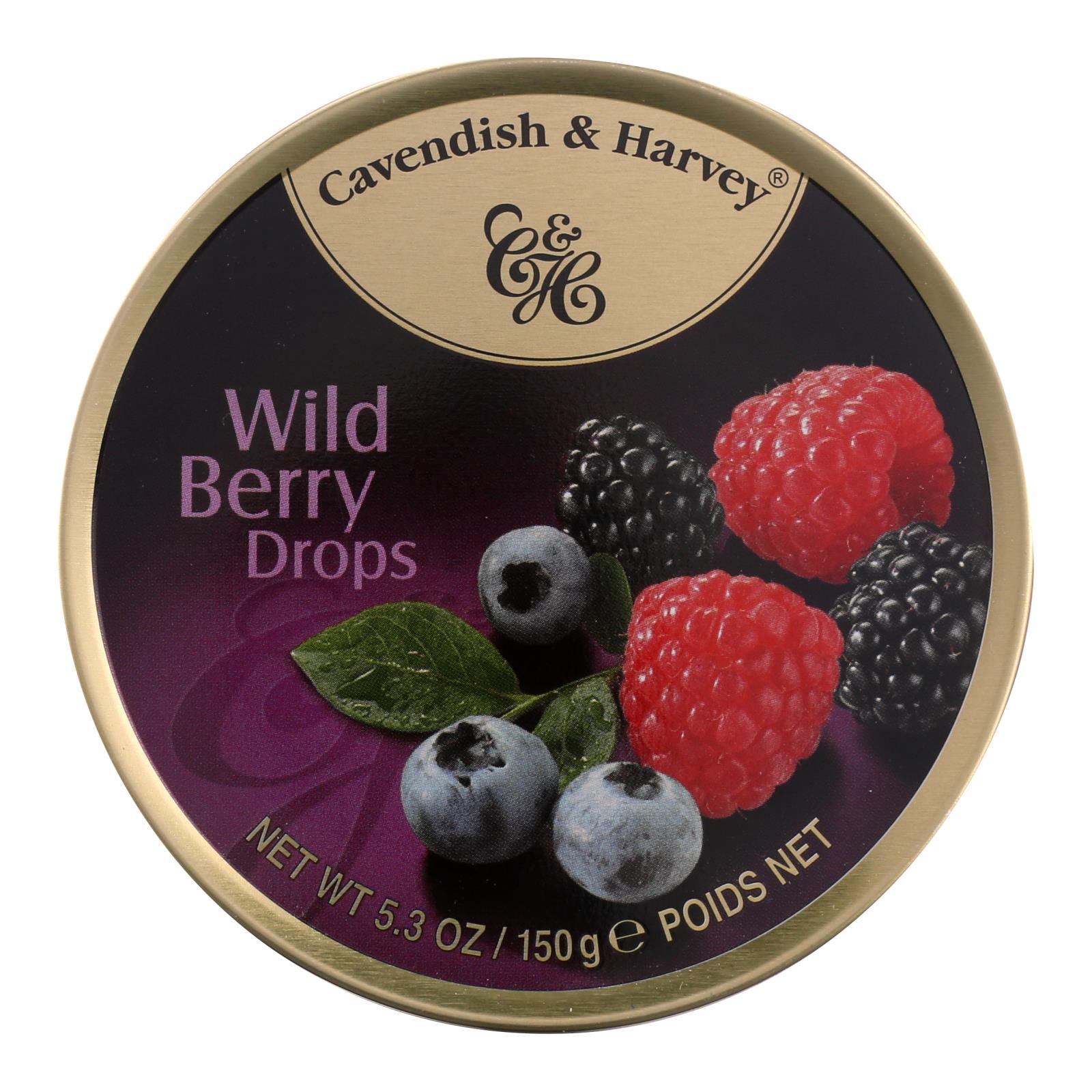 Cavendish And Harvey Fruit Drops Tin - Wild Berry - 5.3 Oz - Case Of 12 - GreatEagleInc
