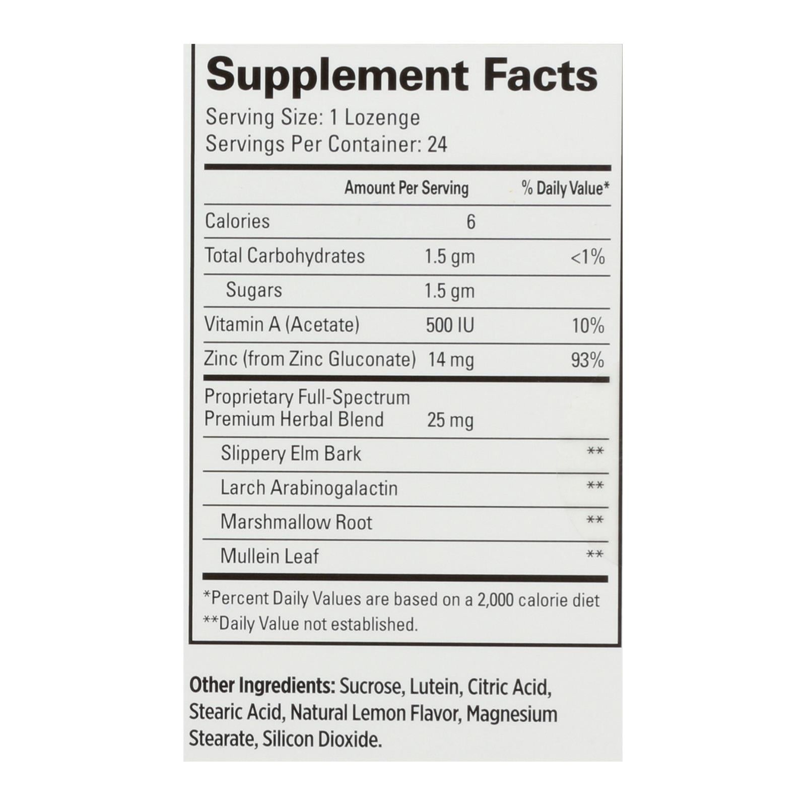 Quantum Therazinc Cold Season Plus Lozenges Lemon - 14 Mg - 24 Lozenges - Eco-Friendly Home & Grocery