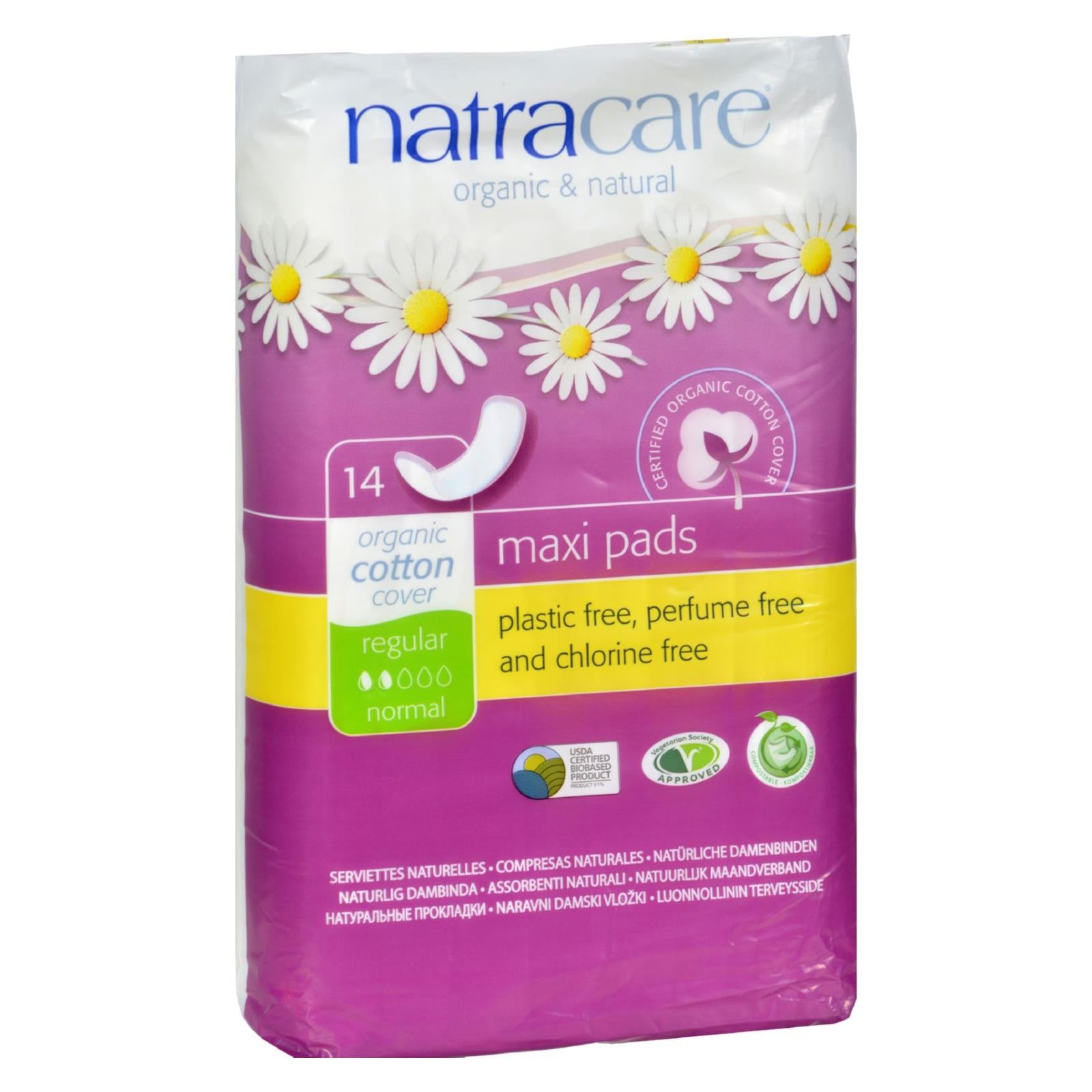 Natracare Natural Maxi Pads Regular - 14 Pack - GreatEagleInc