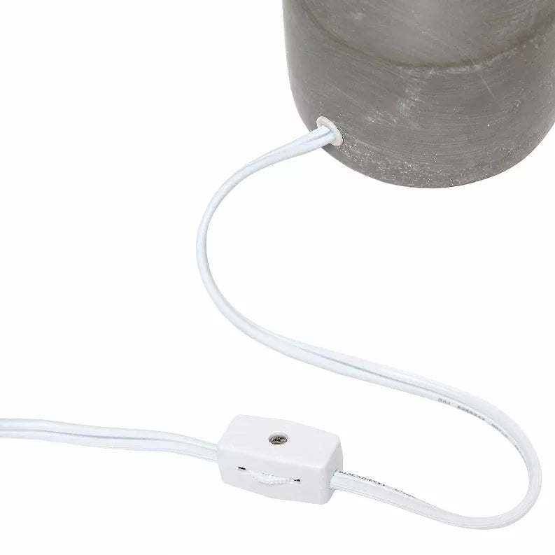 White lamp cord with inline switch and ceramic base connection