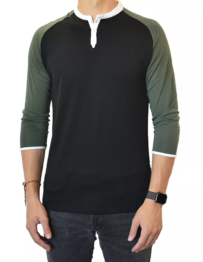 3/4 Sleeve Henley - Men's | Clothing, Male, Men s