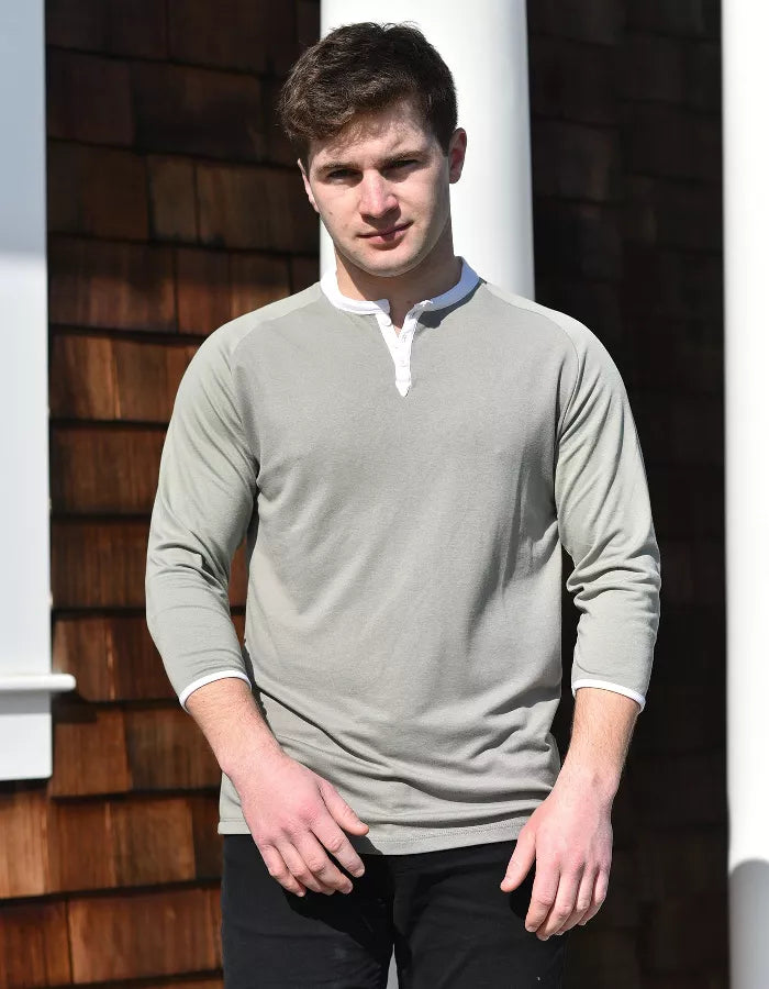 3/4 Sleeve Henley - Men's | Clothing, Male, Men s