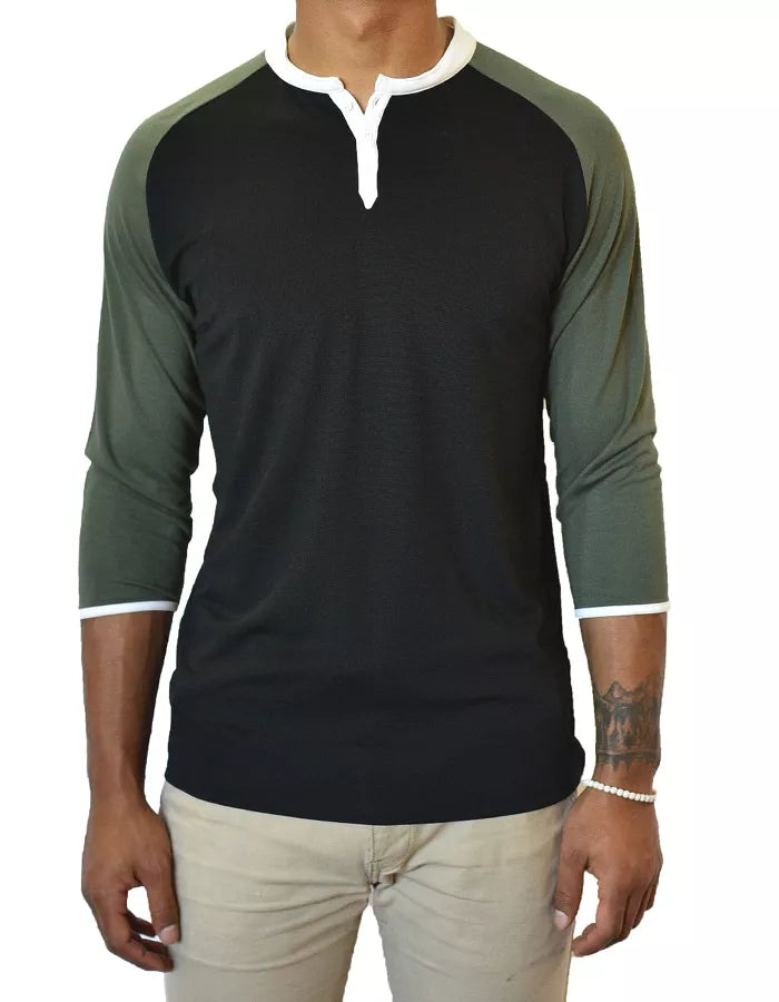3/4 Sleeve Henley - Men's | Clothing, Male, Men s