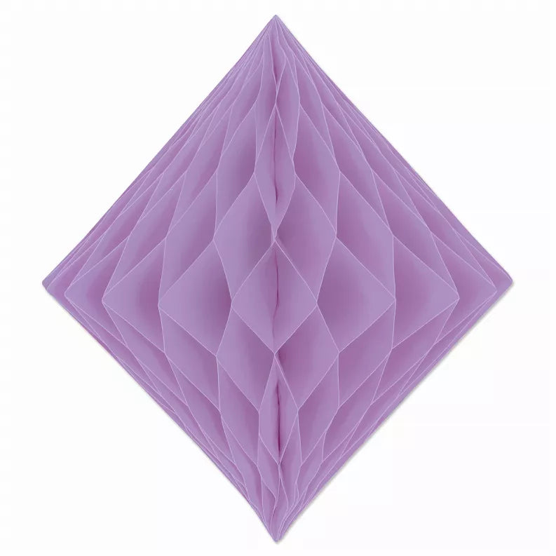 Purple diamond tissue fan decoration with accordion pleats