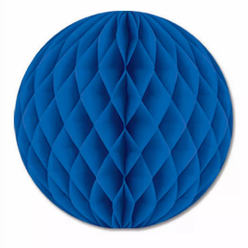 Blue tissue honeycomb ball decoration