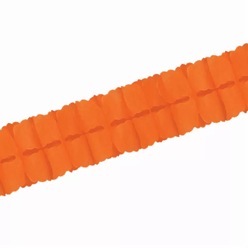 Orange tissue paper honeycomb garland decoration strip