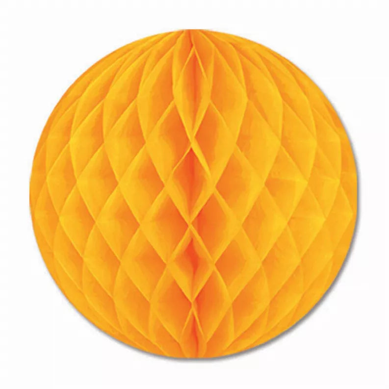 Orange round tissue honeycomb ball decoration