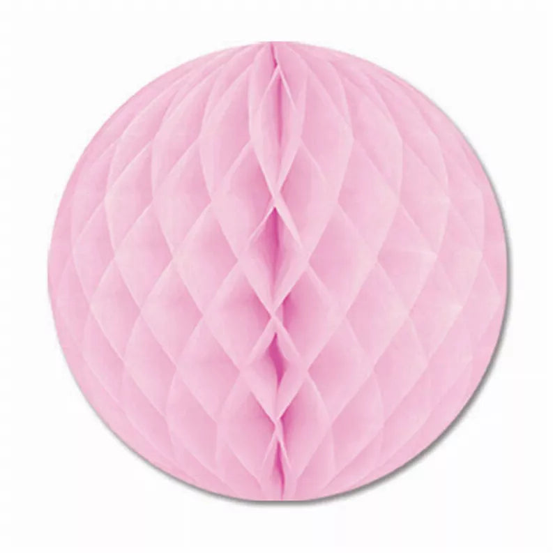 Pink tissue honeycomb ball decoration
