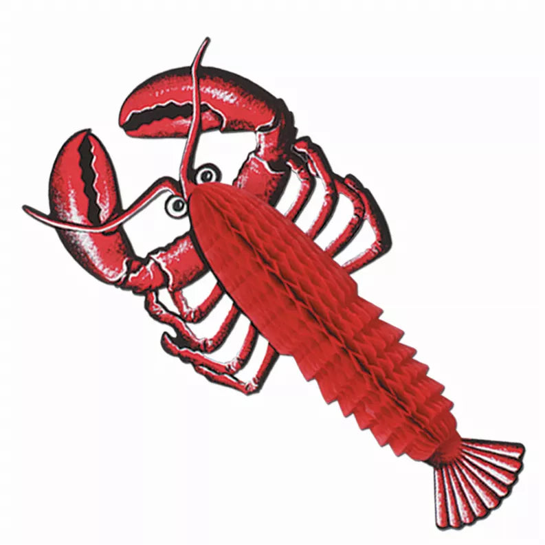 Red lobster tissue decoration with raised claws and antennae