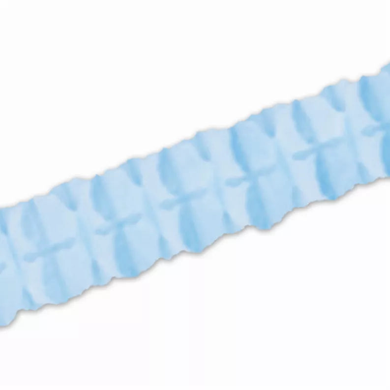 Light blue tissue paper accordion strip decoration