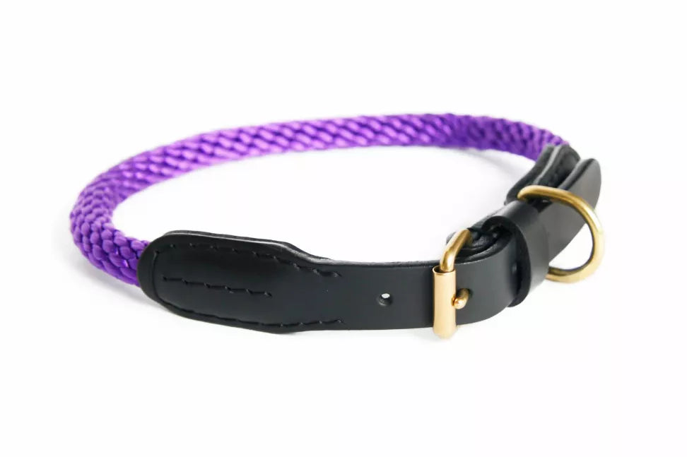Alvalley Rope and Leather Collar with Buckle - Pet Supplies