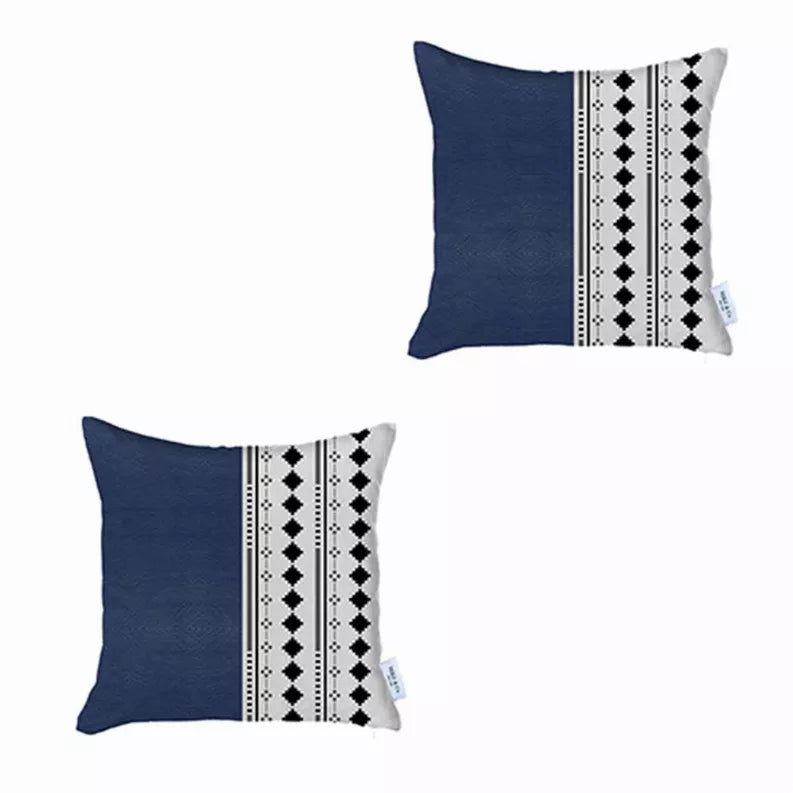 Bohemian Vegan Faux Leather Throw Pillow Set - Pillows