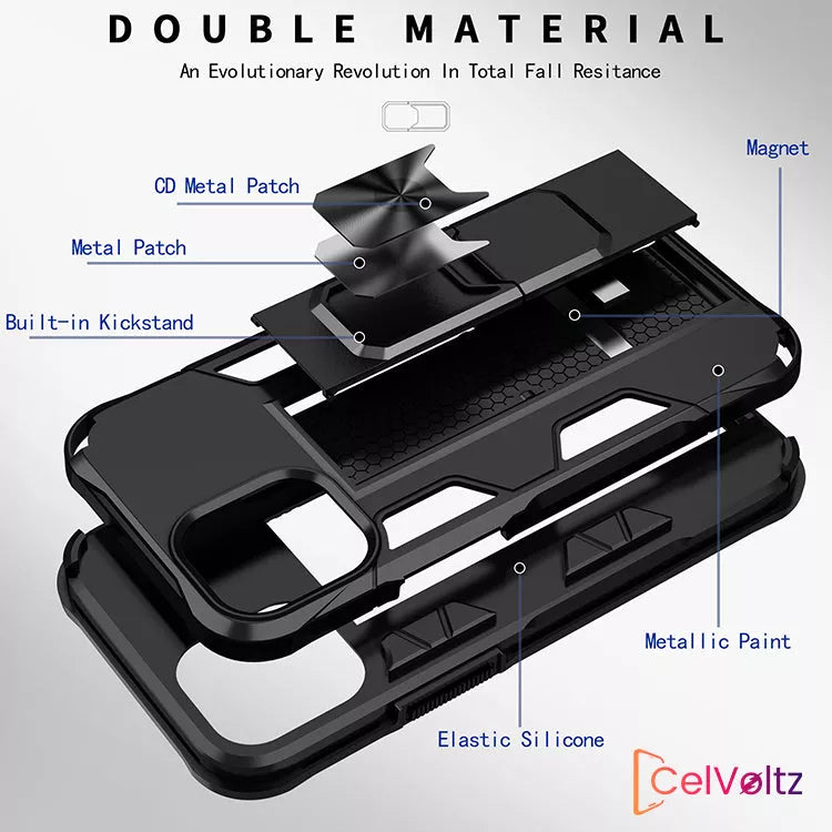 Celvoltz Kickstand Shockproof Case For IPhone - Electronics