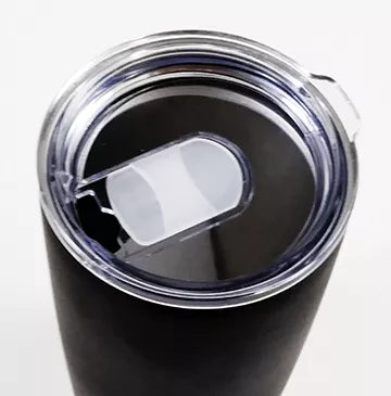 Premium tumbler lid and opening, clear lid with black inner rim