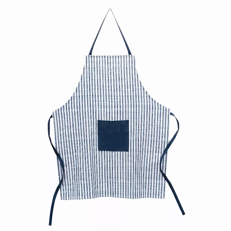 Apron 30"W x 50"H Polyester - Blue/White / 1 - Kitchen