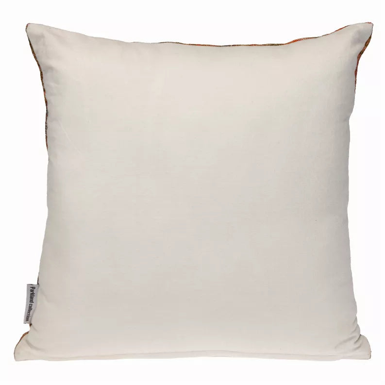 18" square decorative pillow cover in light beige with subtle seam lines