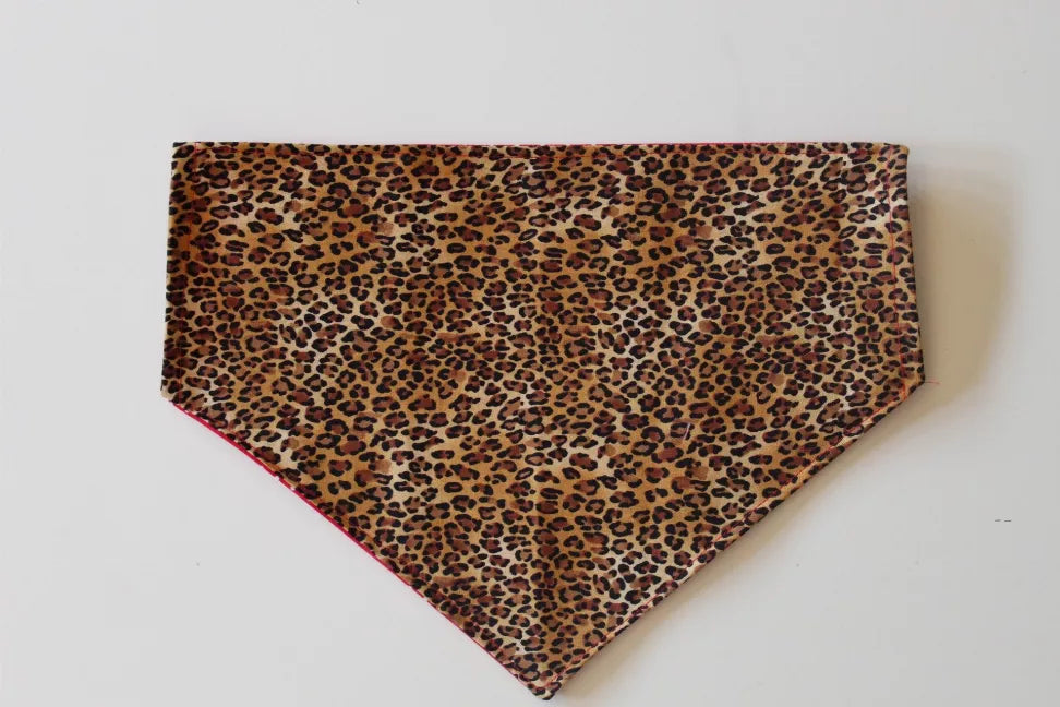 Leopard-print fabric triangle accessory