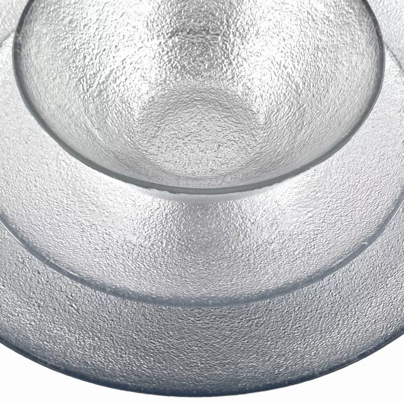 AURA 12PC Gilded Glass Dinnerware Set - Silver / 12 piece - Home Decor