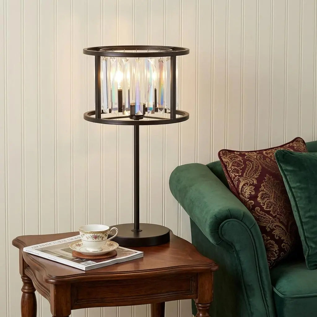 22" Antiqued Bronze Novelty Table Lamp LED With Globe Shade Homeroots Lighting