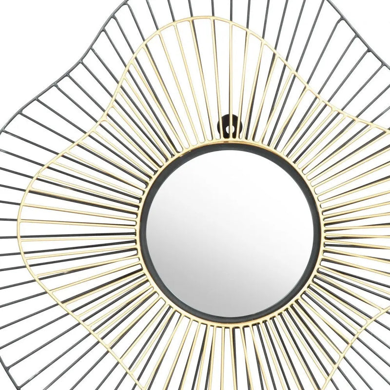 22" Black Abstract Metal Framed Accent Mirror - GreatEagleInc