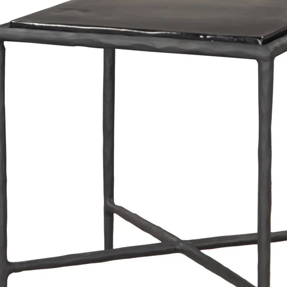 22" Black Aluminum Free Form Pedestal End Table Homeroots Living Room