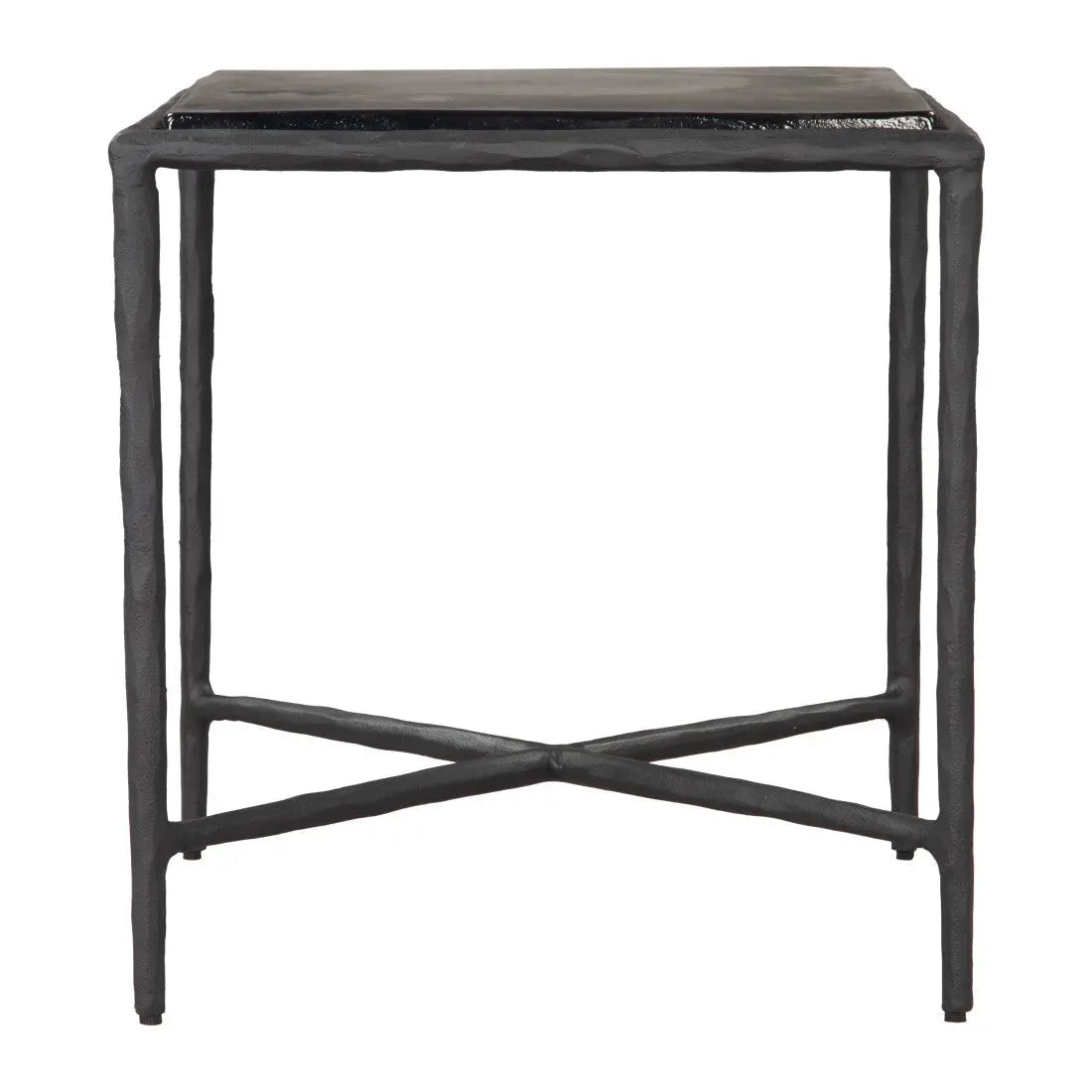 22" Black Aluminum Free Form Pedestal End Table Homeroots Living Room