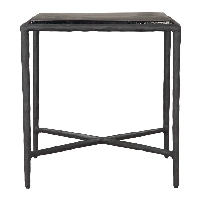22" Black Aluminum Free Form Pedestal End Table Homeroots Living Room