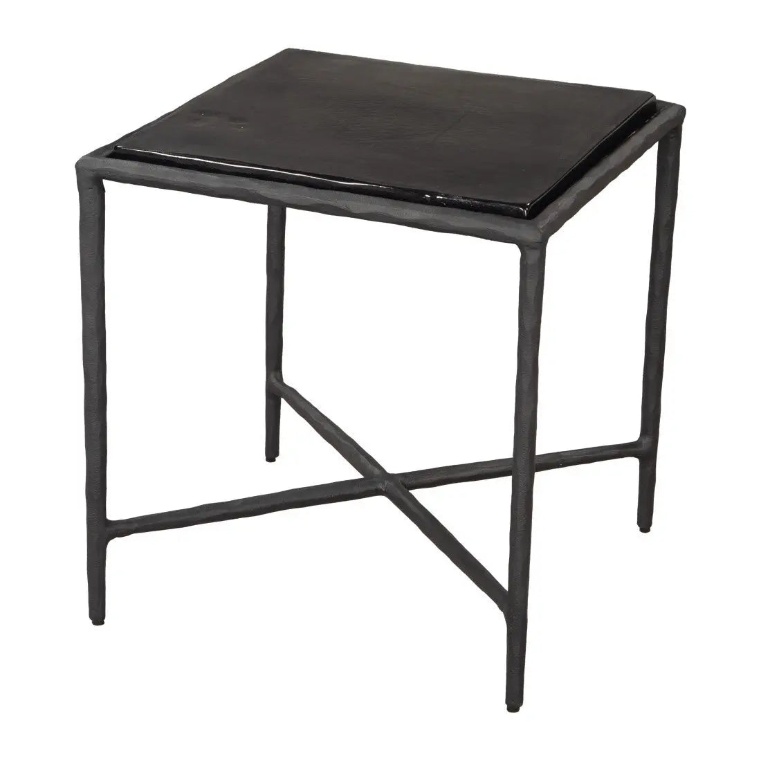 22" Black Aluminum Free Form Pedestal End Table Homeroots Living Room