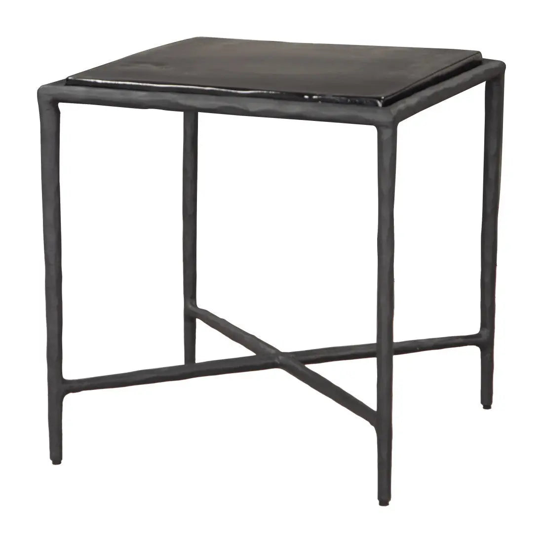 22" Black Aluminum Free Form Pedestal End Table Homeroots Living Room