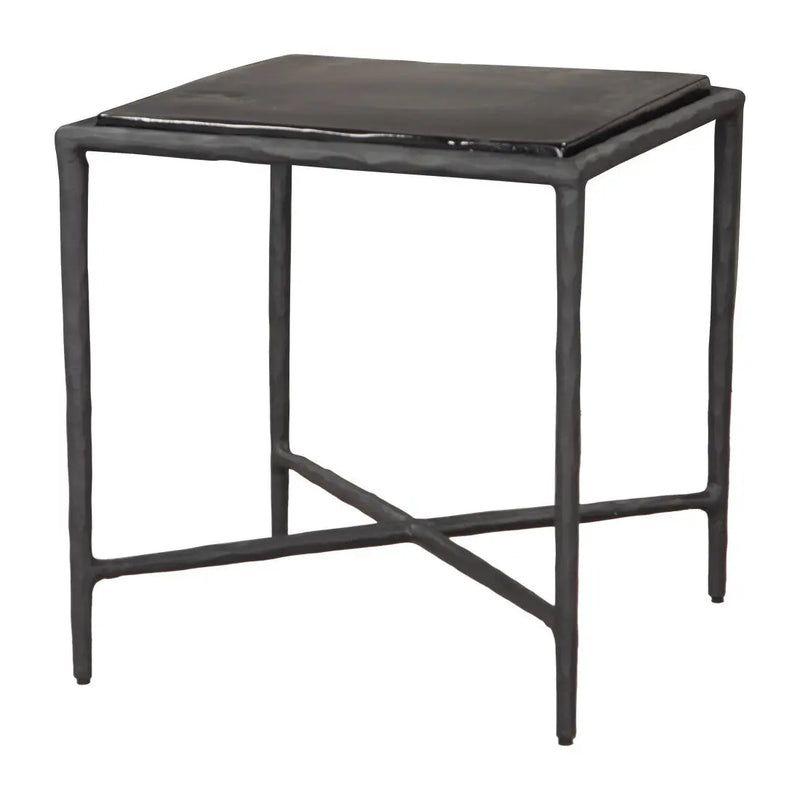 22" Black Aluminum Free Form Pedestal End Table Homeroots Living Room