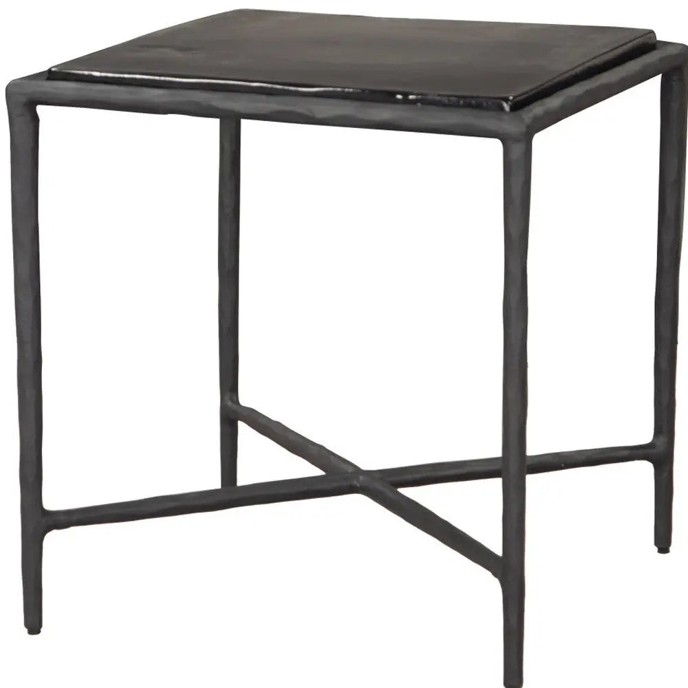 22" Black Aluminum Free Form Pedestal End Table Homeroots Living Room