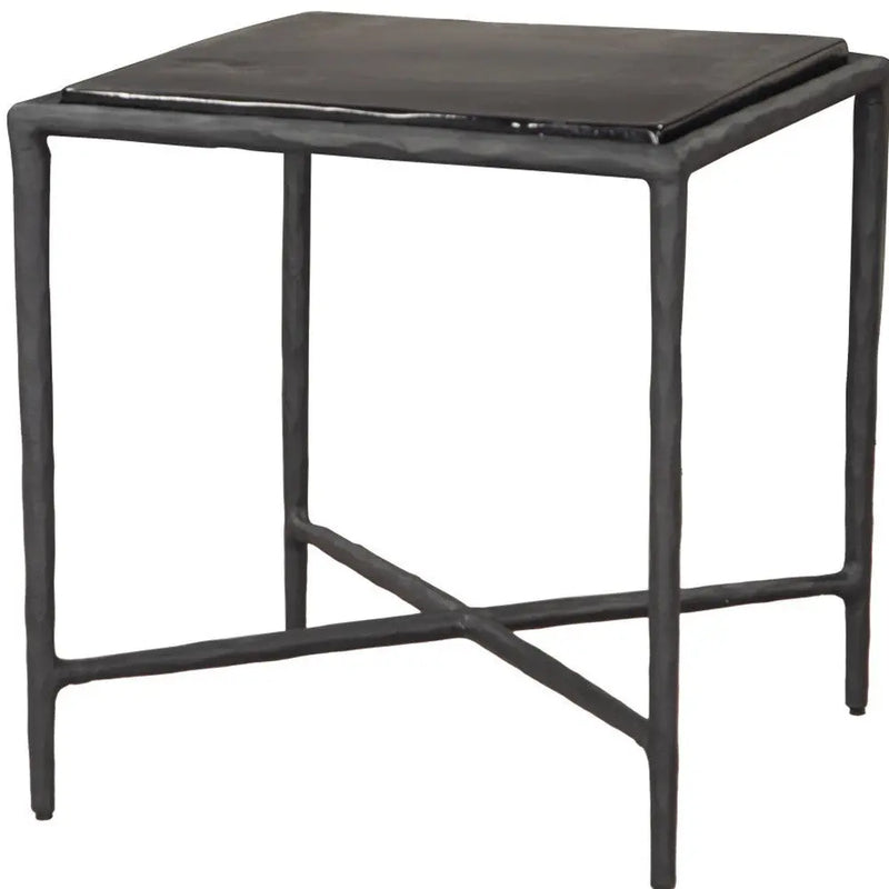 22" Black Aluminum Free Form Pedestal End Table Homeroots Living Room