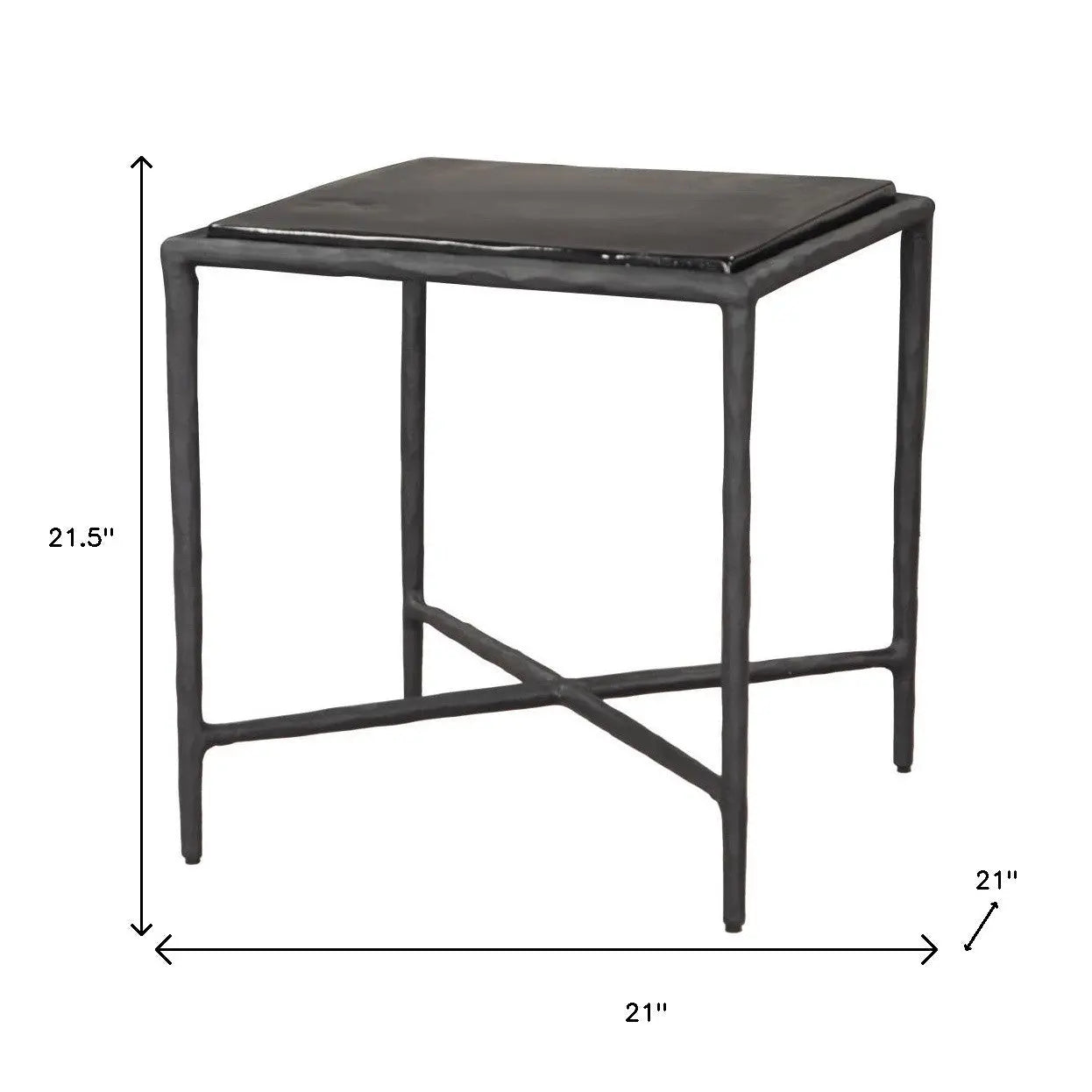 22" Black Aluminum Free Form Pedestal End Table Homeroots Living Room