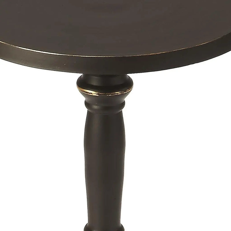 22" Black Aluminum Round Drink Size Pedestal End Table - GreatEagleInc