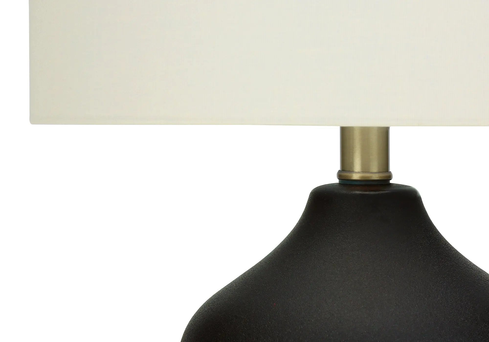 22" Black Ceramic Urn Table Lamp With Ivory Drum Shade Homeroots Lighting