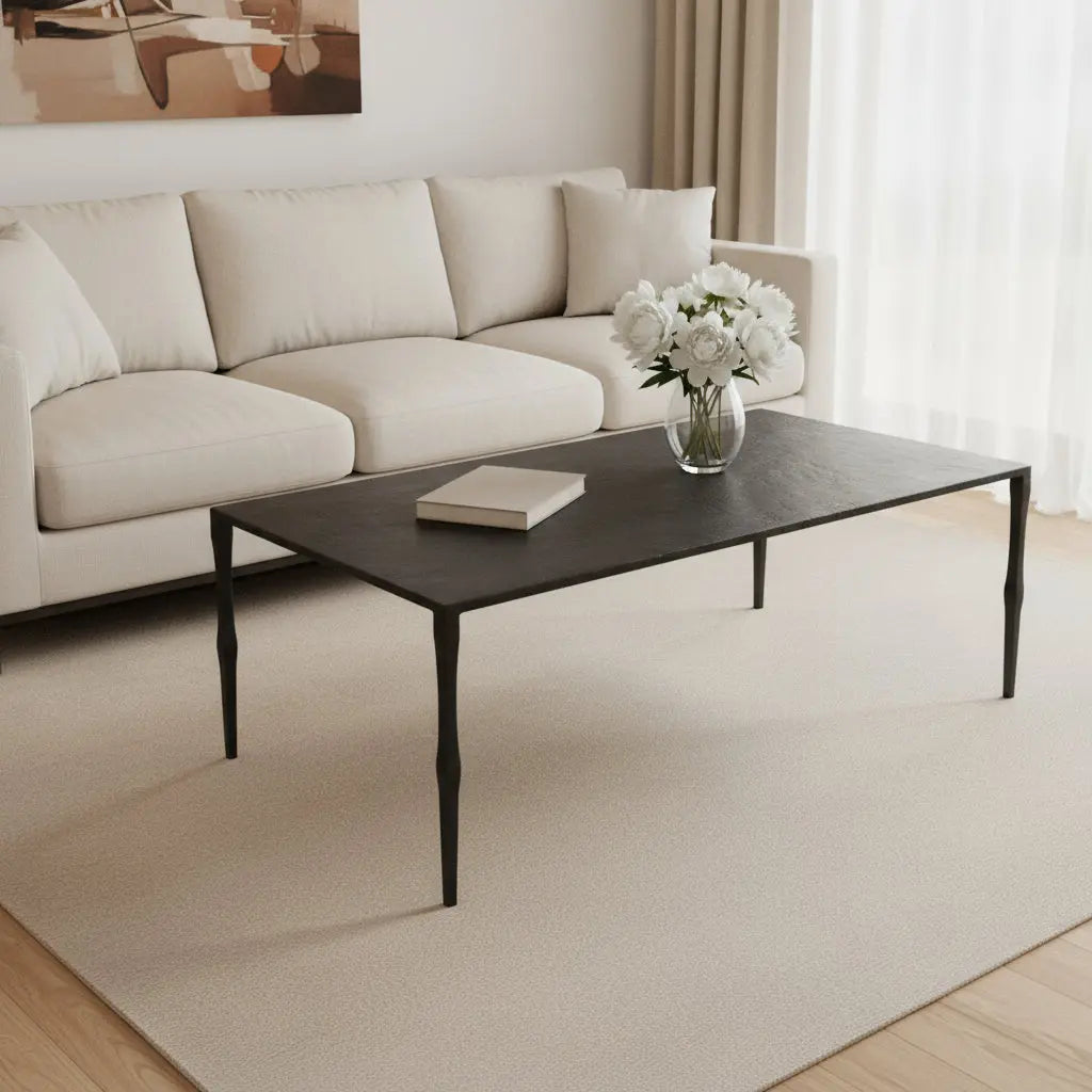 22" Black Iron Coffee Table Homeroots Living Room