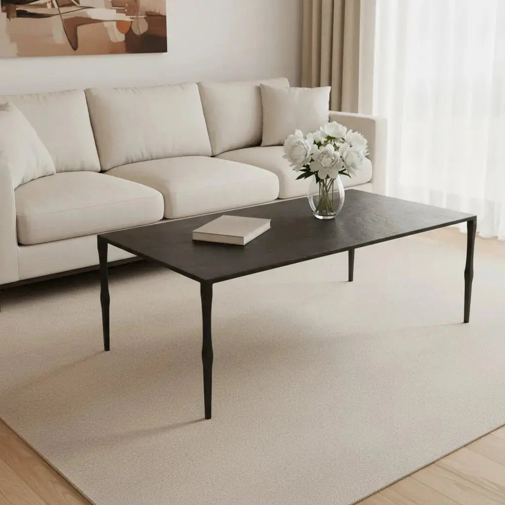 22" Black Iron Coffee Table Homeroots Living Room