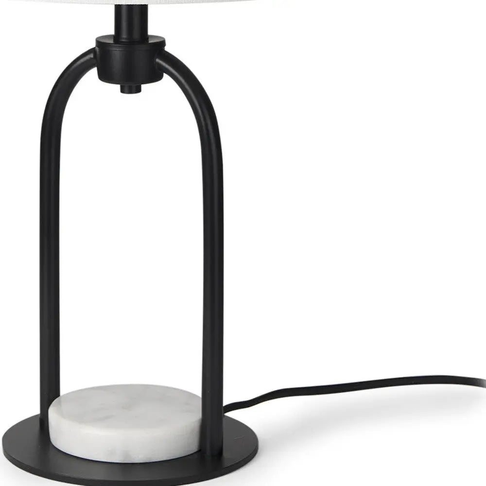 22" Black Round Bedside Lamp With Drum Shade Homeroots Lighting
