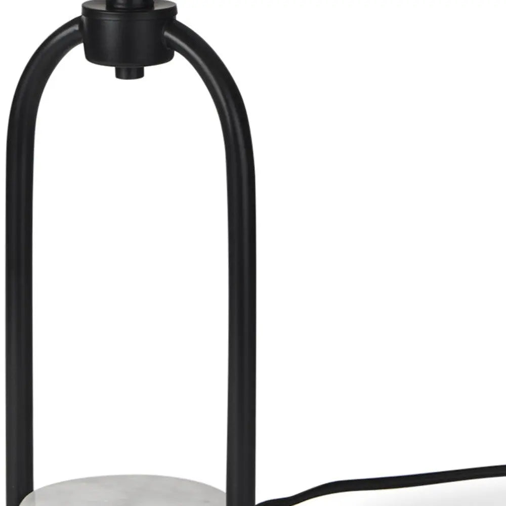 22" Black Round Bedside Lamp With Drum Shade Homeroots Lighting